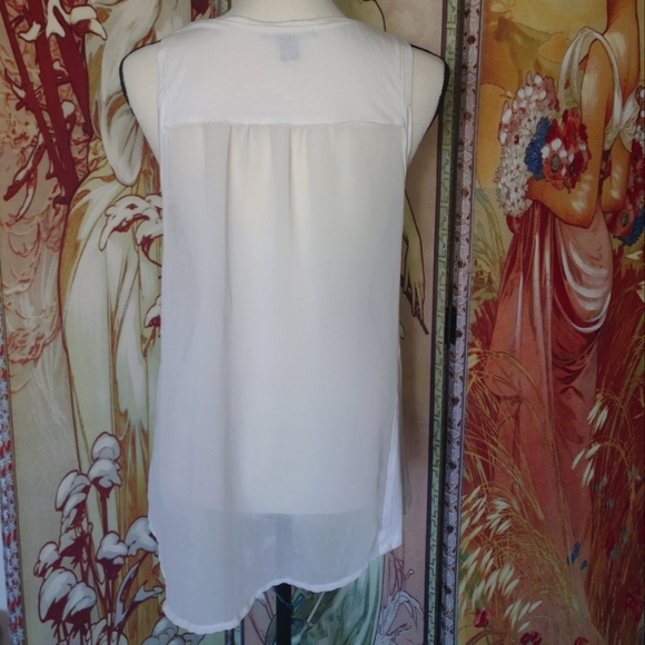 Forever 21 Medium White Tank Top with Sheer Back - Picture 2 of 5